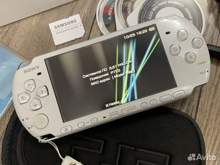 Sony PSP 3006 Pearl White 64gb 400+ игр (комплект)