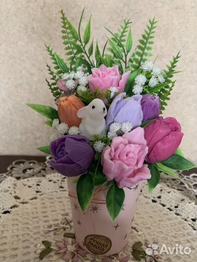 Букет цветов из мыла. Цветы из мыла. Ручная работа