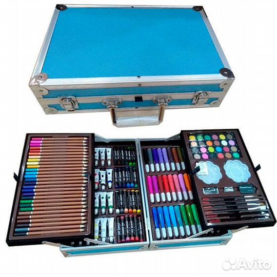 Набор для рисования 145 предметов в металлическом