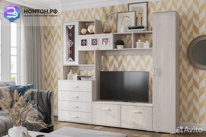 Гостиная Белла №1 ясень белый
