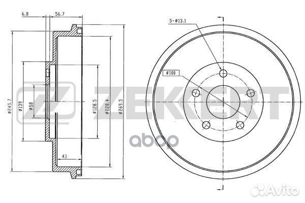 Барабан торм. зад. Subaru Impreza (GFC GC GD