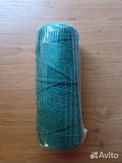 Шпагат хлопок 4 мм 100 м. Изумрудный/зелёный