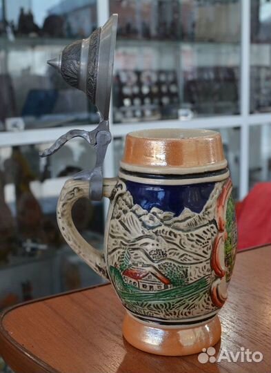 Пивная кружка высота С крышкой 16,4 см