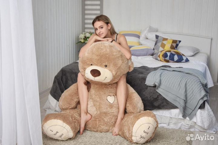 Плюшевый медведь Тима 180 см (кофейный)