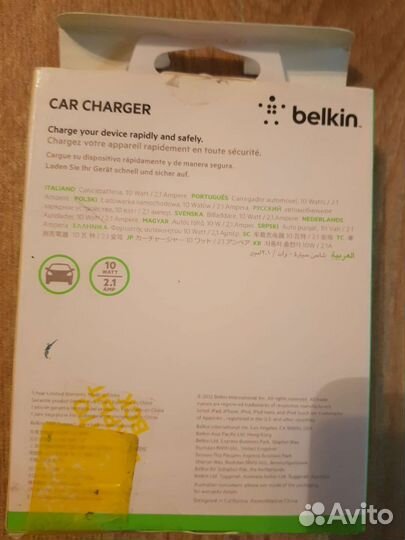 Автомобильное зарядное устройство Belkin новое