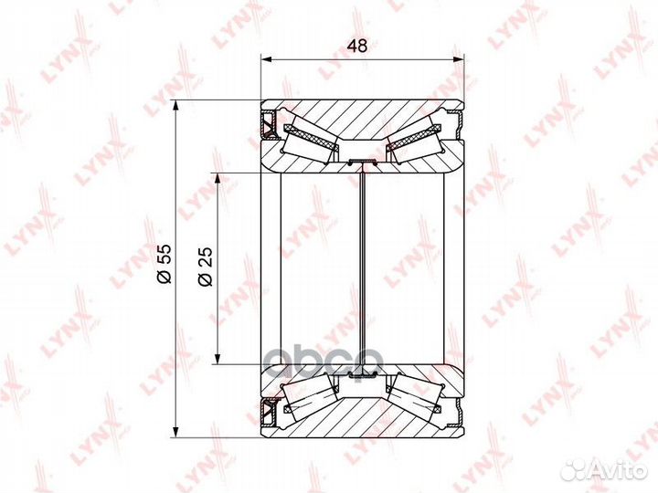 Подшипник ступицы задний (48x25x55) WB1215 lynx