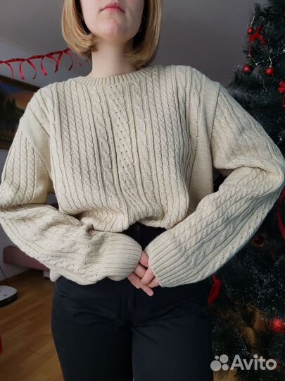 Винтажный свитер оверсайз