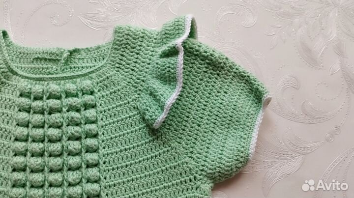Вязаное платье для девочки. Ручная работа