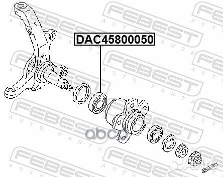 Подшипник ступичный передний 45X80X50 nissan, M