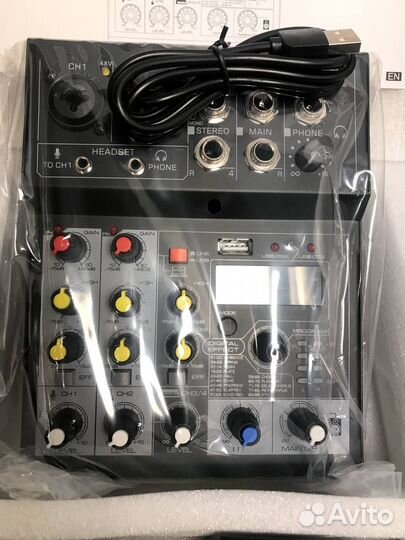 4 канальный микшерный пульт (Bluetooth, USB)