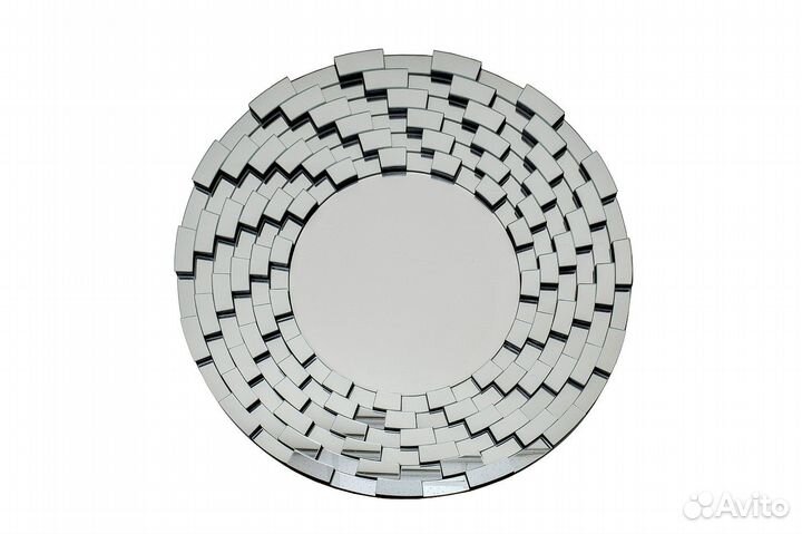 Зеркало круглое в раме из зеркальных элементов Ga