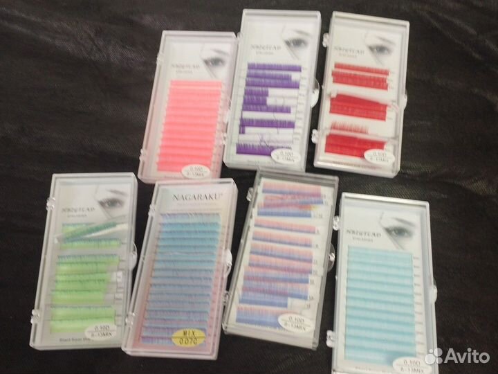 Цветные неоновые ресницы для наращивания