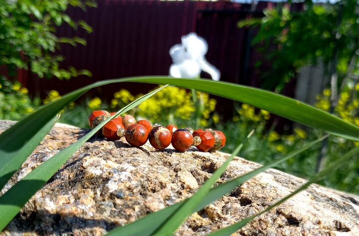 Дизайнерский Браслет из яшмы и унакита