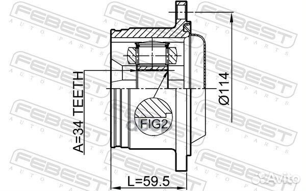 Шрус внутренний 34x114 audi A4/avant 1995-2001