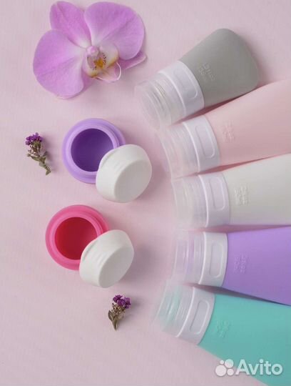 Дорожный набор / Силиконовые флаконы и баночки