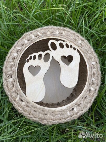 Джутовая корзина для хранения, подарок на крестины