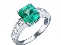 Кольцо Natural Emerald 3.19 ct Vivid Green/VS & Di