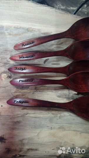 Именные деревянные ложки, подарок к Новому Году