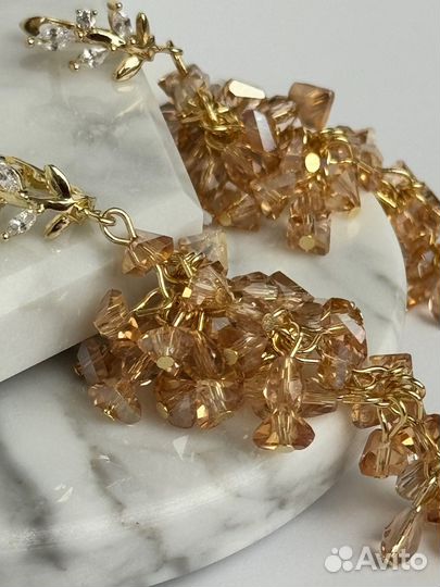 Серьги грозди длинные