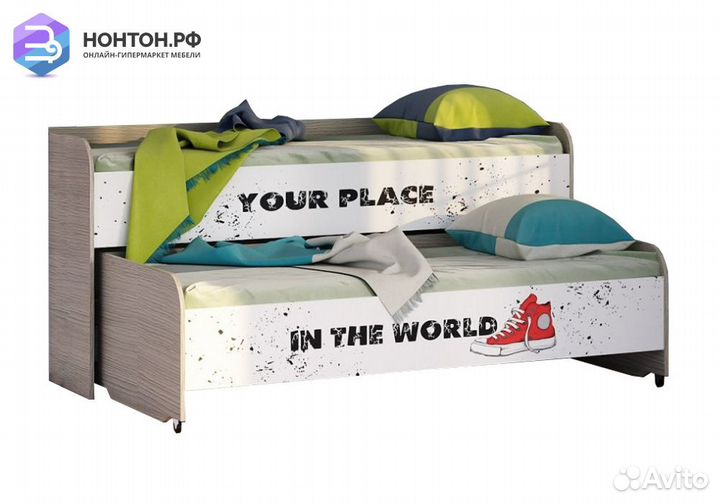 Двухъярусная кровать Мийа-3А ясень шимо светлый