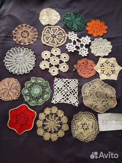 Салфетки вязаные от 6 до 39 см. Круглые много