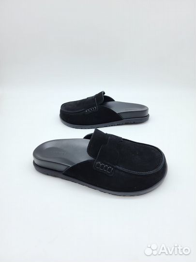 Женские замшевые сабо Hermes 2025-2026 черные