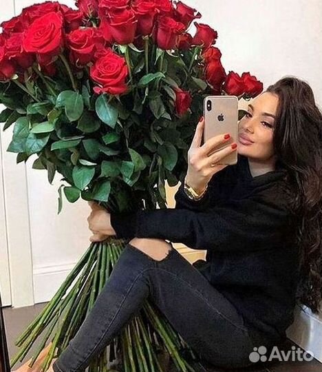 Длинные высокие розы 110 150 160 180 200 см