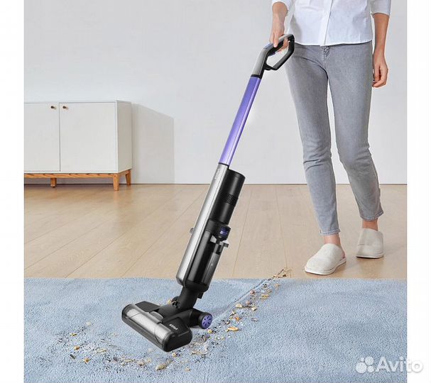 Вертикальный беспроводной моющий пылесос Kitfort к