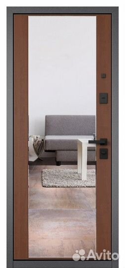 Дверь входная металлическая с зеркалом
