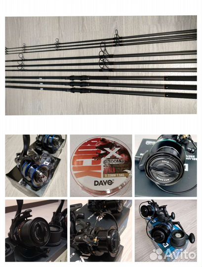 Карповые удилища комплект с катушками, леской Dayo
