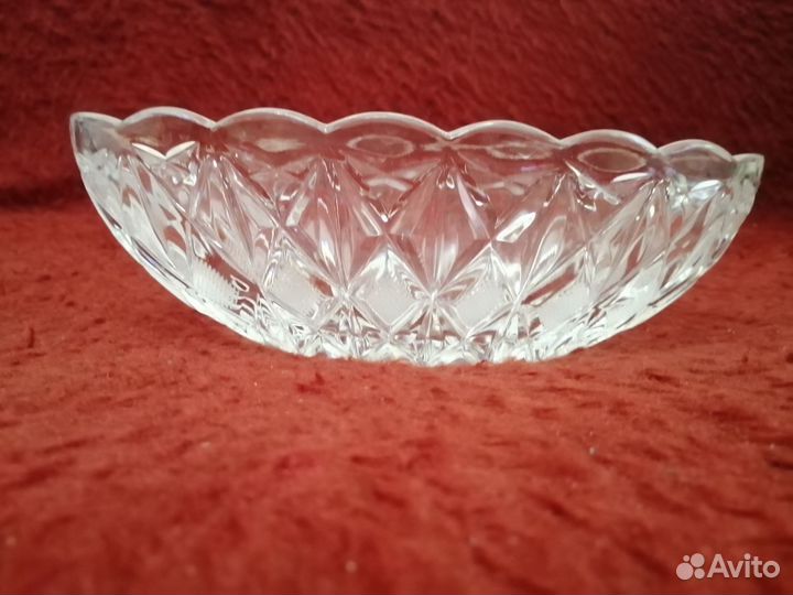 Хрустальная ваза ладья ГДР