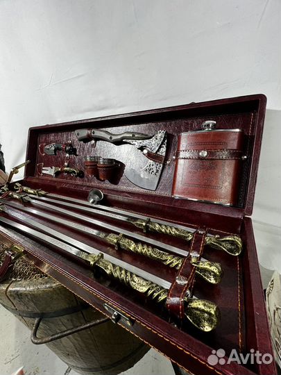 Шашлычный набор подарочный кейс