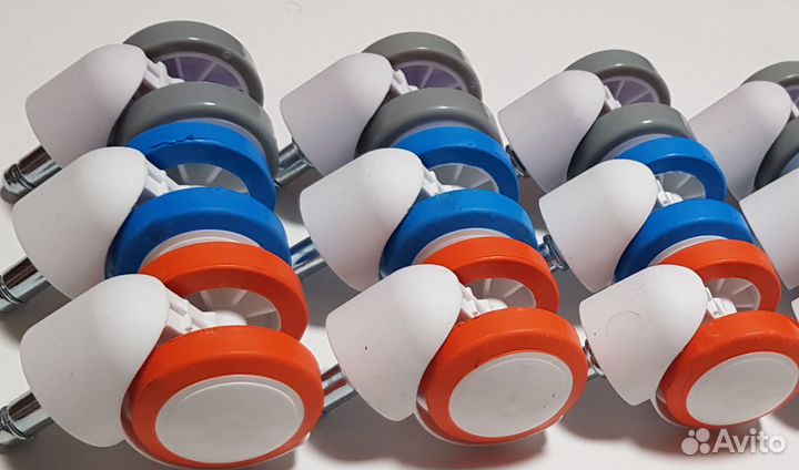 Ролики для кресла полиуретановые D50 белые (5 шт)