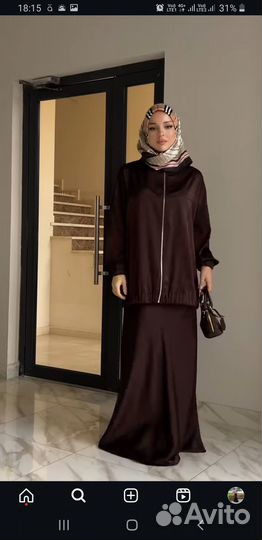 Костюм двойка атласный