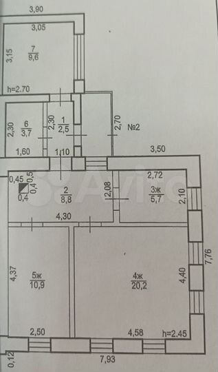 Дом 65 м² на участке 2 сот.