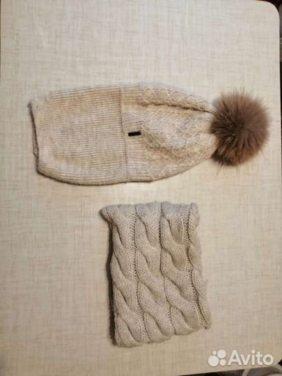 Шапка и снуд зимние подростковые