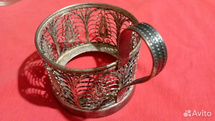 Подстаканник Мельхиор, посеребрение, Скань, кхи