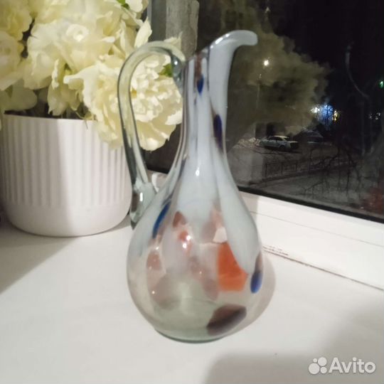 Кувшин цветное сульфидное стекло СССР