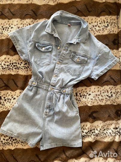 Комбинезон летний джинсовый слитный