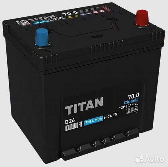 Аккумулятор titan D26 Classic 70 0(R+)