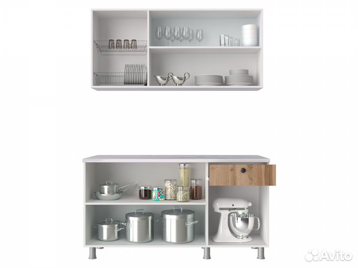 Кухонный гарнитур Деми 150 см, дуб вотан