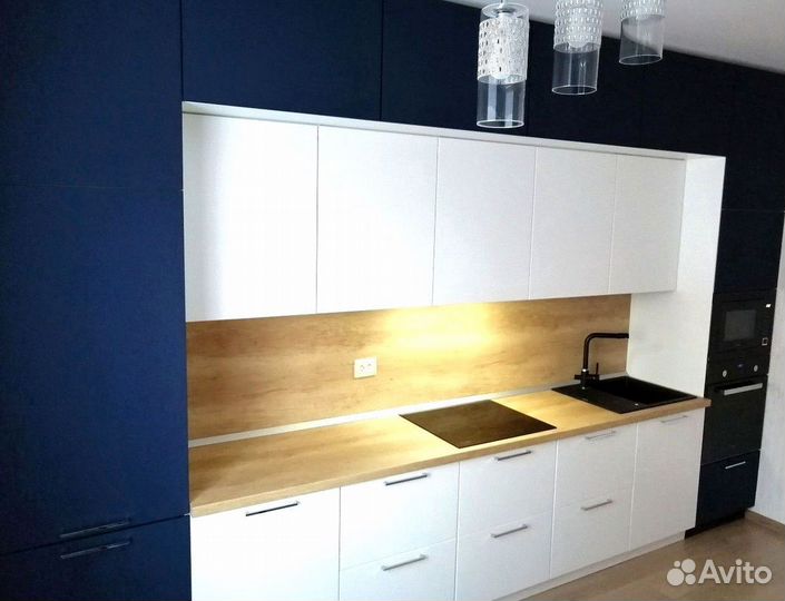 Прямая кухня с мдф фасадами