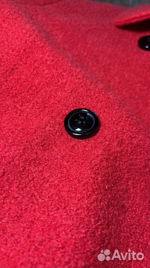 Пальто демисезонное драповое красное