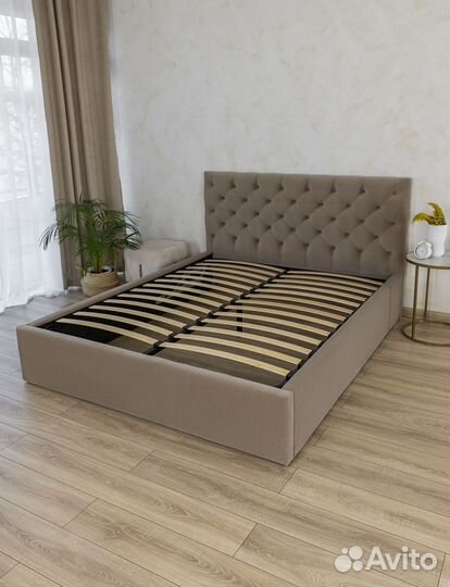 Кровать 160х200 кофе велюр Барокко