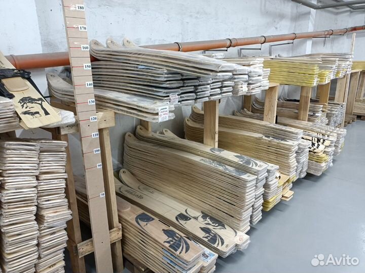 Охотничьи лыжи 175х11 см дерево + накладки, дерево