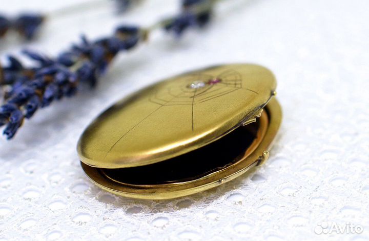 Кулон-локет с рубином и бриллиантом 56 пробы