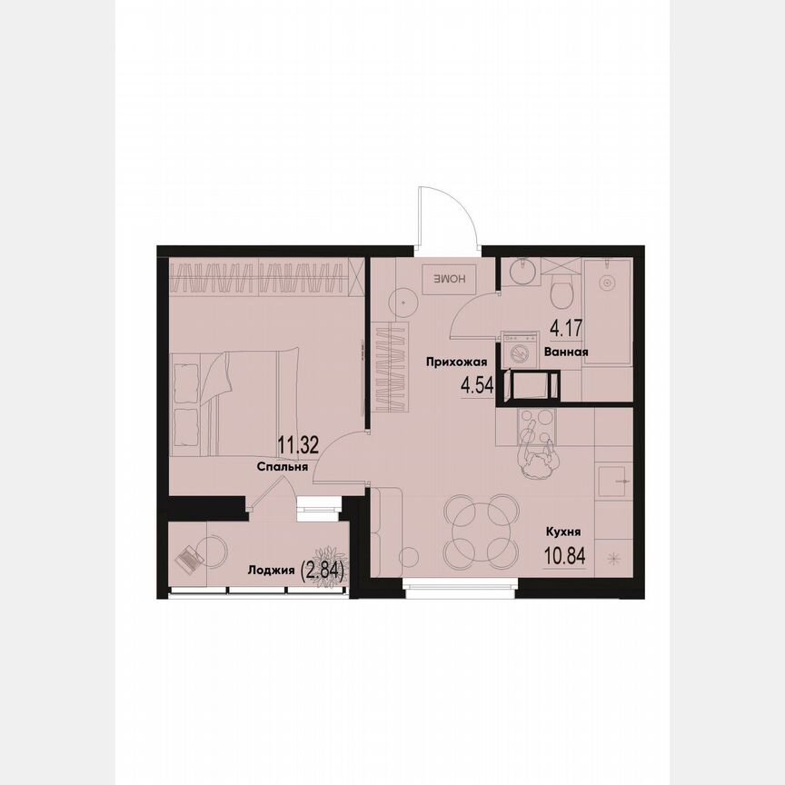 1-к. квартира, 32,3 м², 12/12 эт.