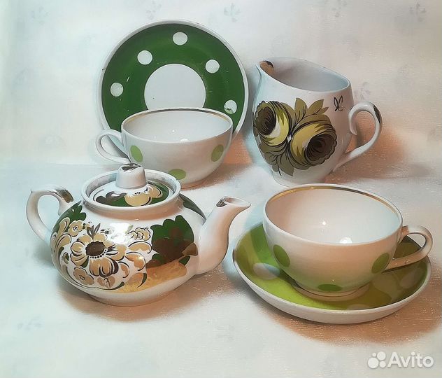 Чашки, чайные пары, чайники СССР Ландыши