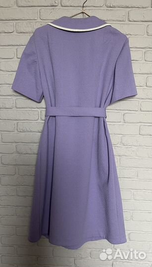 Платье винтаж кримплен 70-е гг лаванда