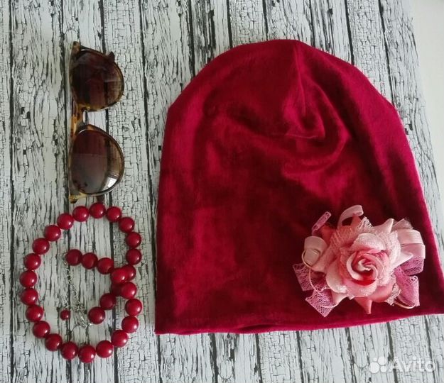 Шапка теплая велюр осень-зима